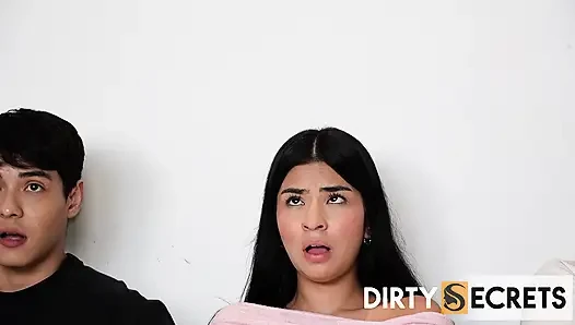 WE'RE ALL WATCHING A MOVIE WHEN MY STEPDAUGHTER SECRETLY GIVES HER BOYFRIEND A BLOWJOB AND THEN FUCKS WITH HIS BEST FRIE