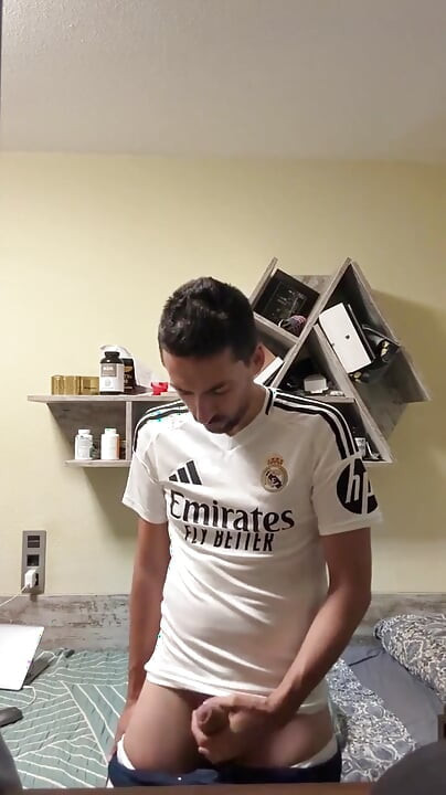 Straight Soccer Guy Jerking off Busts a Huge Load