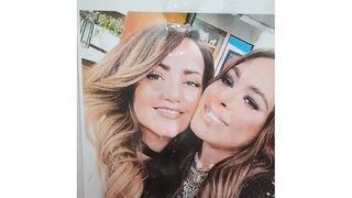 Facial cum eerbetoon voor twee mooie (Mexicaanse tv -host)