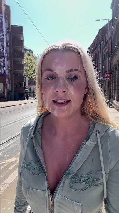 Blonde MILF Emily Walters' Post Huge Facial Cum Walk
