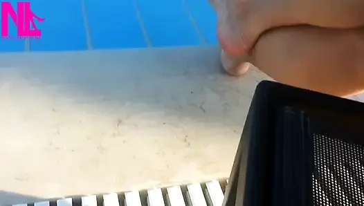 Barefoot Dangling in Swimming Pool Water