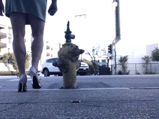 Robertaslutcd deixa um hidrante transar com ela em público