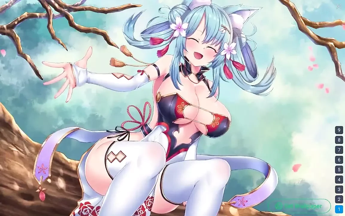 Live Waifu wallpaper - parte 23 - chica gata se masturba por Loveskysan