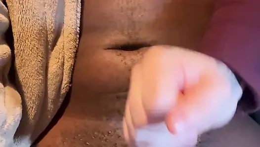 I'm amazed by my stepbrother's huge dick and jerk his dick until he cums