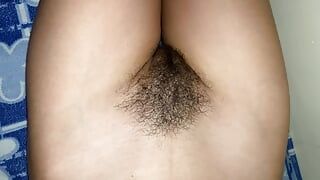 My step dad is filming my body and my hairy pussy