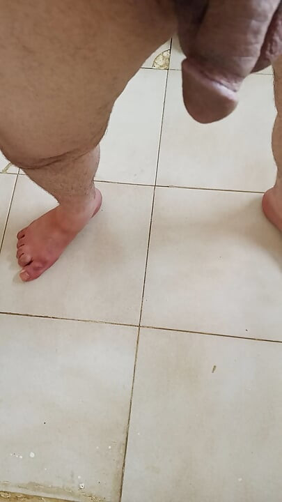 I pee all over the bathroom floor.