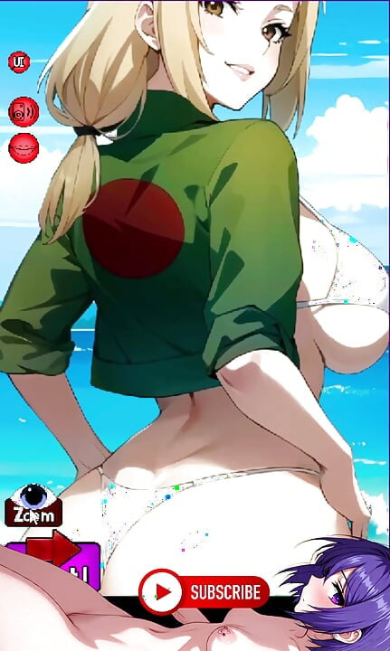 The date with Tsunade on the beach. Topless of Naruto's biggest natural tits.