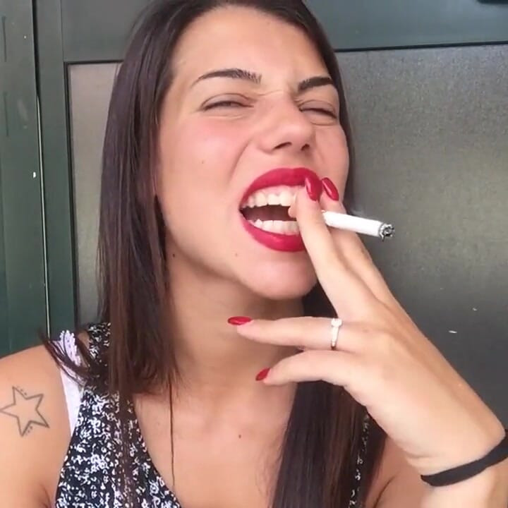 Sweet teen first time smoking on cam