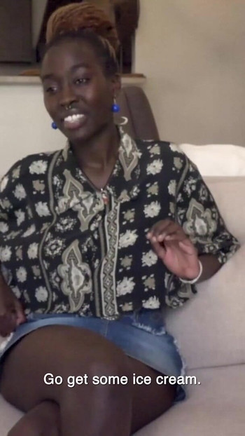 Epic moment from "Busty Ebony Model Bounces Wild On Gringo Producer At Casting Debut"