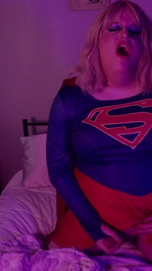 Sissy Supergirl Talks Dirty While Playing With Herself | Clip 1