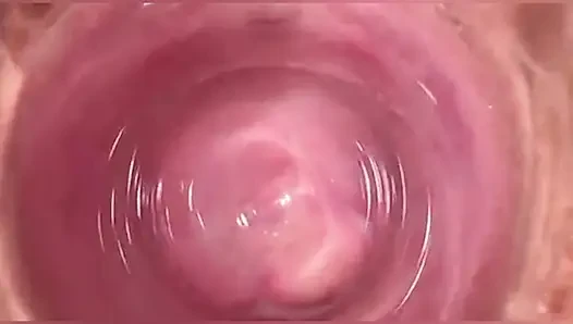 Kamera di vagina, serviks pov, creampie