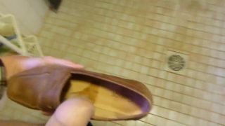 Cum in wifes brown loafer