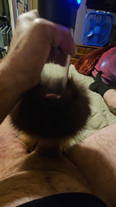 Fur fetish suck machine furry vacuum cock pump masterbator