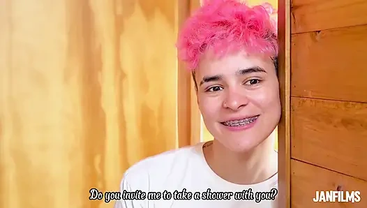 Hot shower! You put your little fingers in my pussy, my love