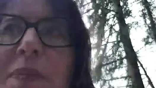 Julie Strips Naked on the Side of the Road and Squirts