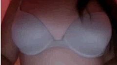 Showing bra and flashing tits on cam