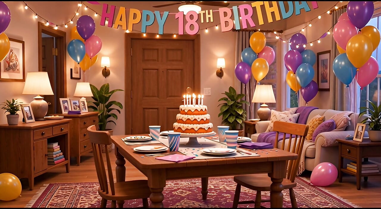Celebrating 18th birthday and her first fuck