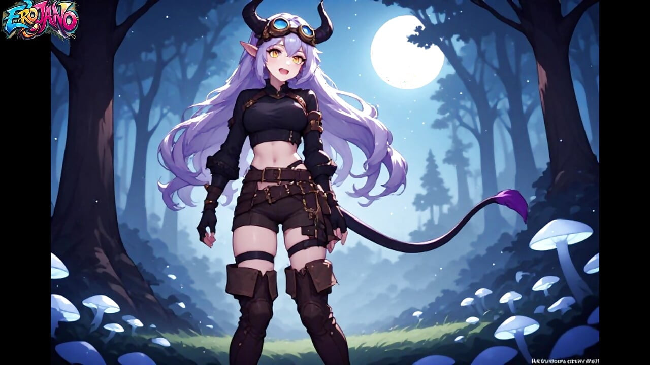 Demon Girl Encuentra Hongo Mágico - El Líquido Viscoso la Desnuda y la Hace Correrse en el Bosque