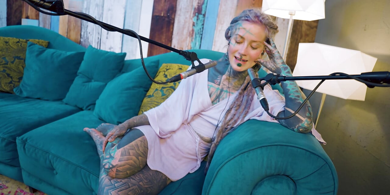 I talk about A - authentic - ASMR - Podcast - Talking - tattoo girl model goth punk dreadlocks