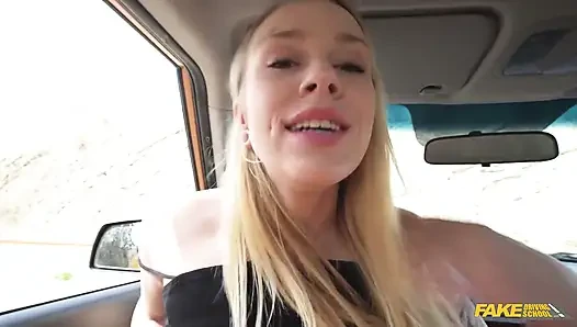 Fake driving college - cewek hot rambut pirang bertato suka banget ngentot kontol shotgun dan thicc