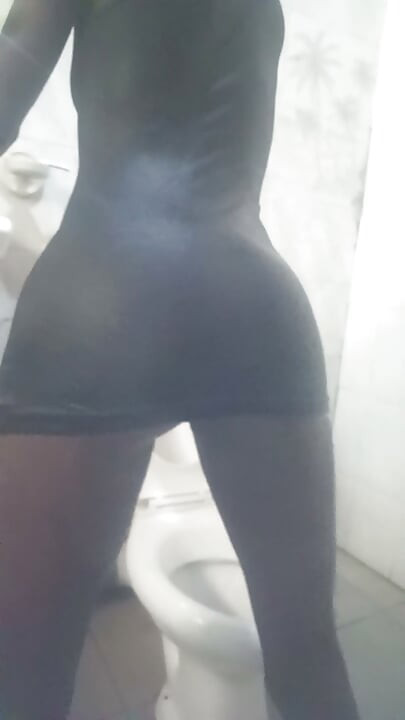 Bathroom clothes on teasing