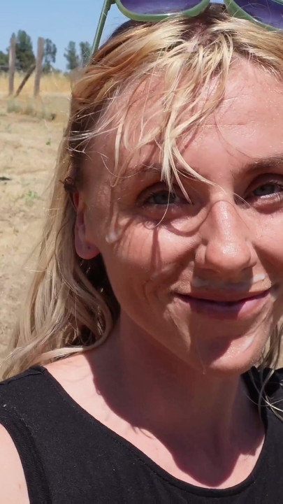 Fucking The Barn Manager Outdoors One Year Later With Huge Facial Compilation | Clip 1