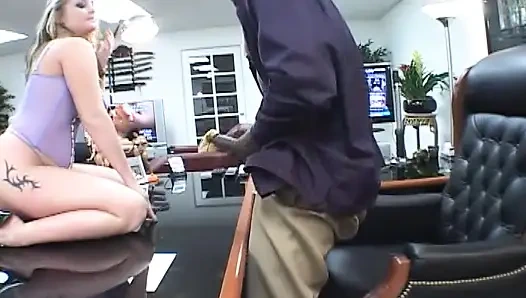 Pale Blonde Girl Sucks a Huge Black Cock and Gets Ready to Get Fucked Good