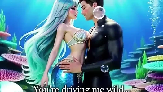 Underwater fantasy where a diver discovers a mesmerizing mermaid