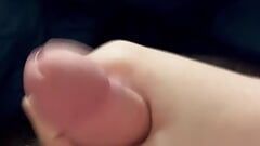 Stroking my hairy cock until I shoot my load all over myself