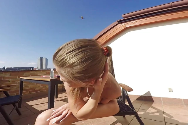 Blonde Sarah Kay Has Such a Big Orgasm on the Balcony
