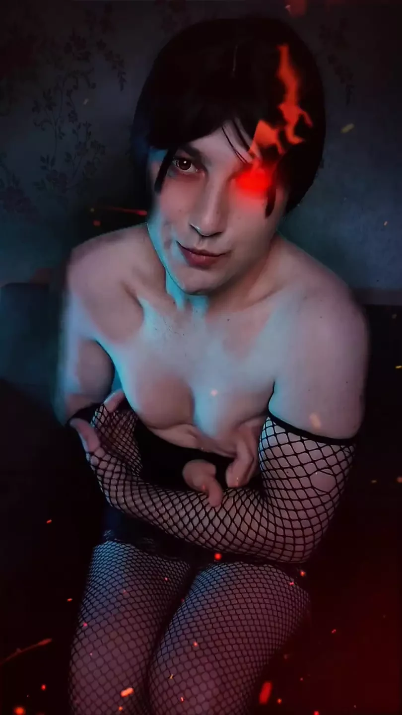 Devilishly Sexy: Hot Femboy in Fishnet and Gothic Glam