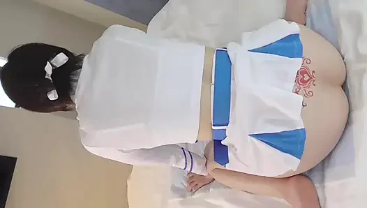 Mayu No57 Dicukur, Deepthroat, Renda Ratu Cosplay, Pita Pengekangan, Menyemprotkan,, Cum Minum Pr