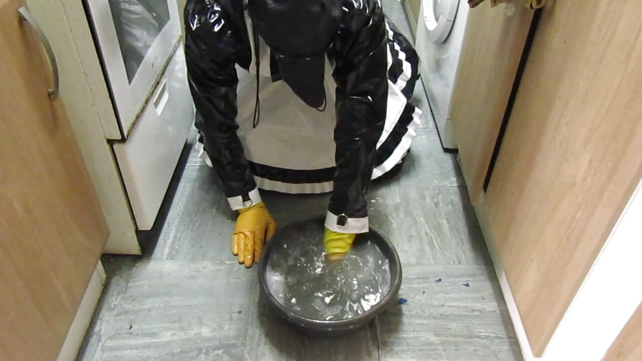 Worthless Sissy Scrubbing Filthy Floor