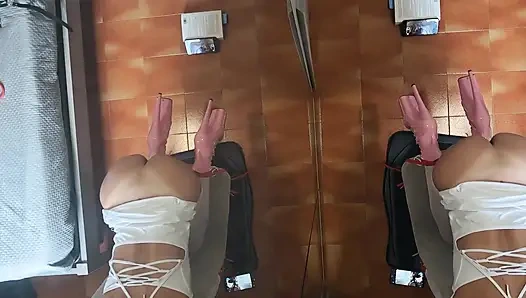 MILF Tied to a Chair and Fucked in the Mouth and Pussy