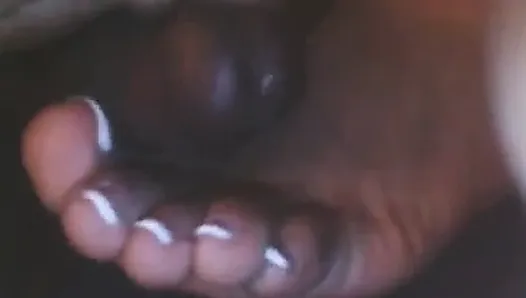 Tianna's French pedicure footjob