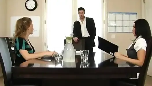Big Tits at Work - Motivating the Boss with Some Deep Head
