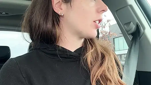 Canadian Hottie Gets off in the Drive Thru!