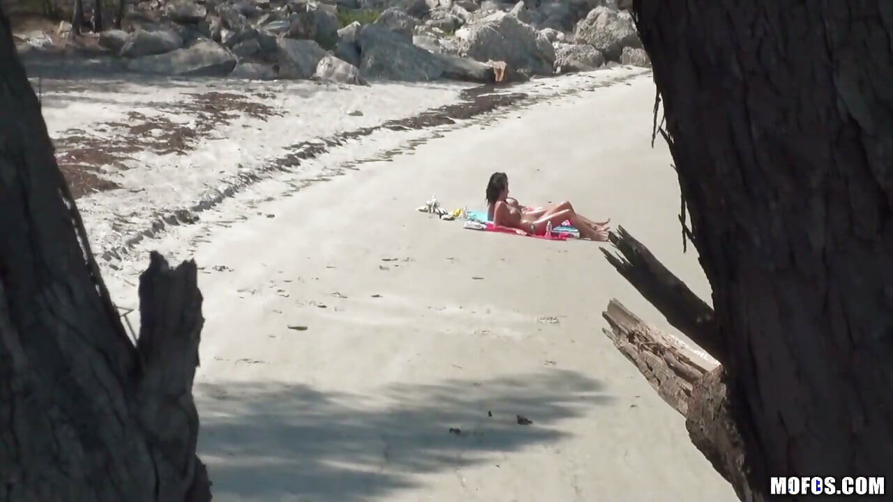 Pervs on Patrol - Latina Missy Mart Seduces a Lucky Hiker for a Hot Topless Beach 3some Session