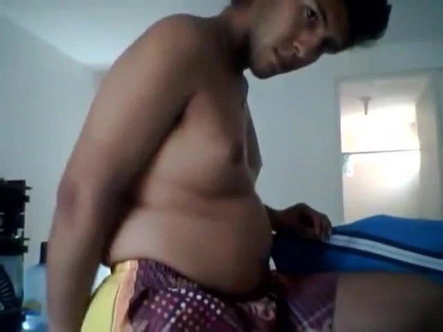 Cute Latino enjoys his new belly
