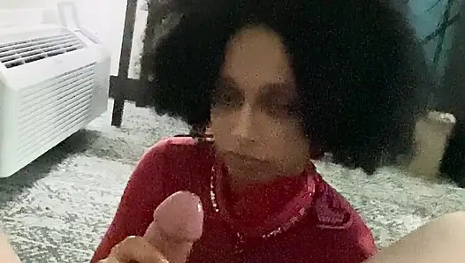 Slave Strokes Daddy’s big dick