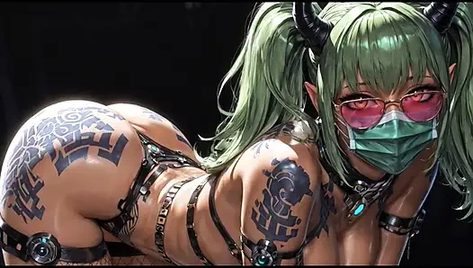 Девушки из киберпанка танцуют (Ai анимация)