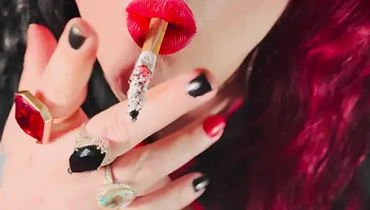 Miss Tina Snua Would Love To Smoke With You - Smoking A Cork cigarette With Match Light Up