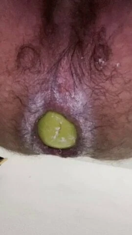 A birth of one apple from my pussy