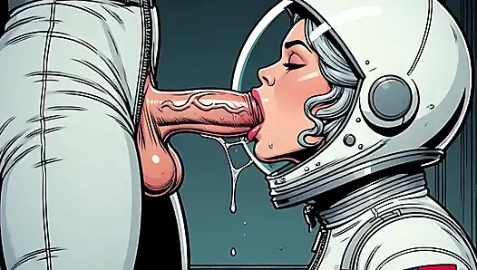 Komik sange astronaut lagi asik nyepong kontol