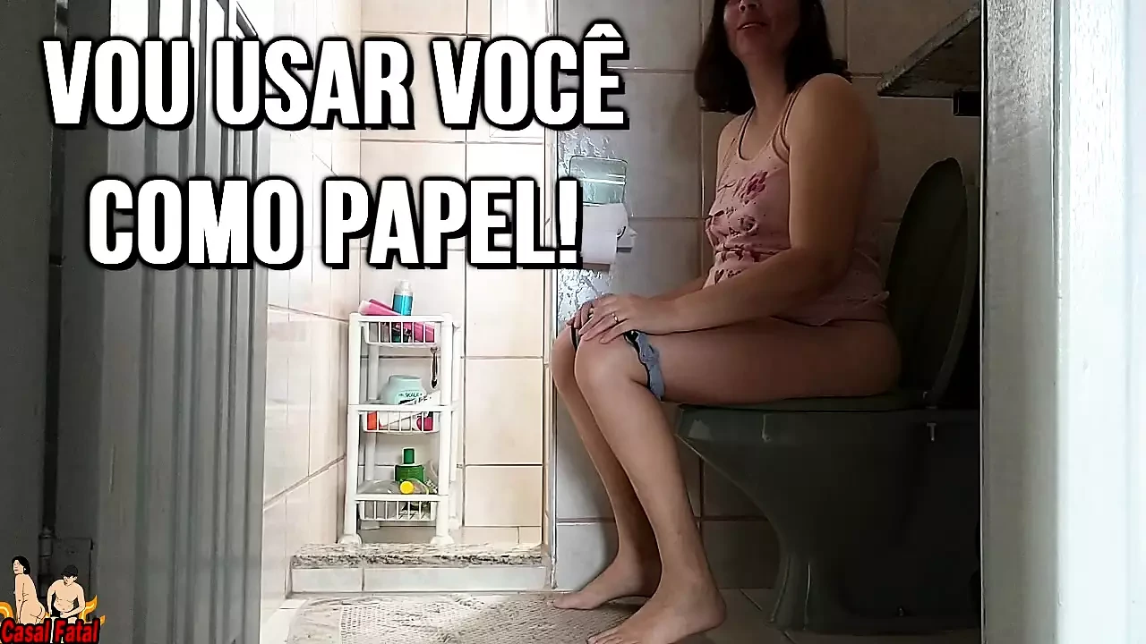 Wife uses her cuckold as a toilet human paper
