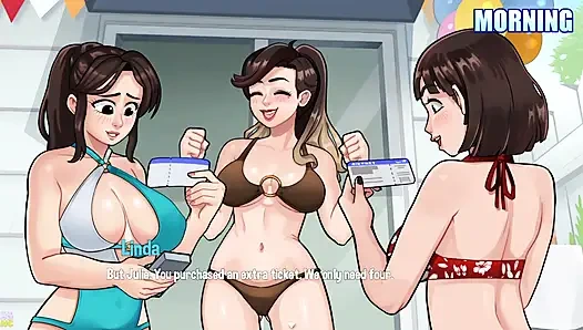 Домашние Дела № 57 Вечеринка У Бассейна Заканчивается Групповым Сексом С Тремя Горячими Девушками.