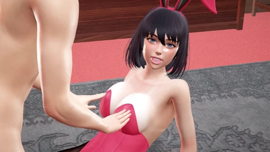 Ryuko Bunny, косплей анимация 3D - массаж со стонами больших сисек, трах пальцами тугой киски, вибратор, сквирт в хентай без цензуры