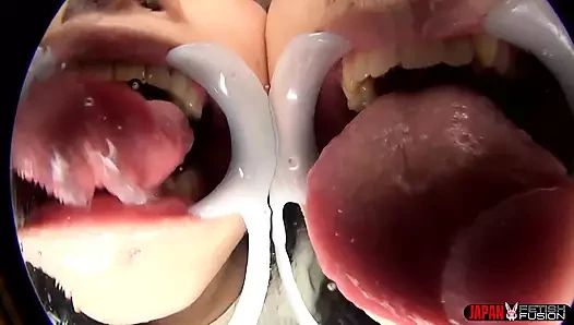 Субъективный! Двойной виртуальный лесбийский поцелуй с языком: Niina Fuji и Kurumi Tamaki