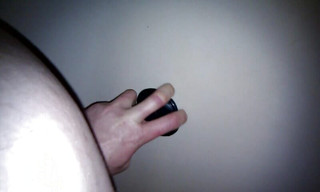 Jerked off with dildo in the ass