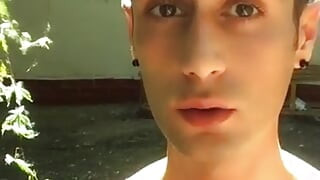 Twink Pisses on the Stairs Near the Open Air Pool